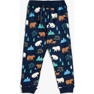 Jogger Eşofman Altı Hayvanlar Baskılı Beli Lastikli