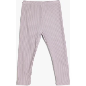 Basic Ribanalı Pamuklu Tayt Beli Lastikli