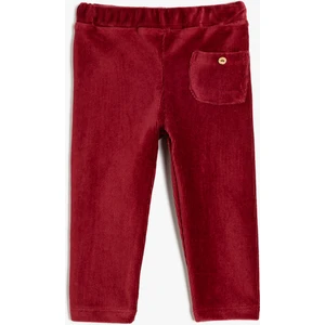 Basic Tayt Kadife Fitilli Beli Lastikli Cep Detaylı