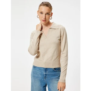 Polo Yaka Triko Kazak Uzun Kollu