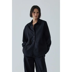 Suud Collection Siyah Basic Oversize Gömlek