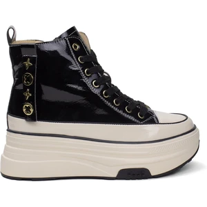 24K336 Kadın Kalın Taban Sneaker Bot Siyah