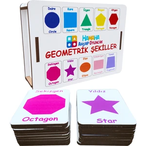 Eğitici Ahşap Oyuncak | Geometrik Şekillerle Zihinsel Becerileri Geliştiren Ahşap Denkleştirme Blokları | 20 Parça Kutulu Eğitici Oyuncak
