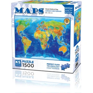 KS Games World Political Map 1500 Parça Puzzle