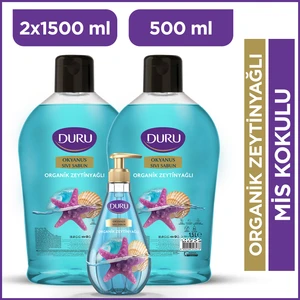 Organik Zeytinyağlı Okyanus Sıvı Sabun 1,5+1,5+500ml