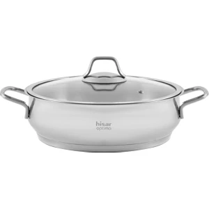 Optima Bergama Basık Çelik Tencere - Inox - 24 cm