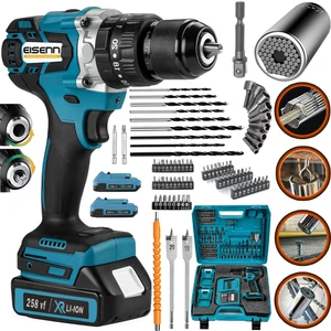 Germany Technology BLUE Kömürsüz  BLX-Motor 328 Vf 20 Ah Çift Akülü Matkap Matkap Vidalama Üniversal Soket Hediyeli Metal Mandren