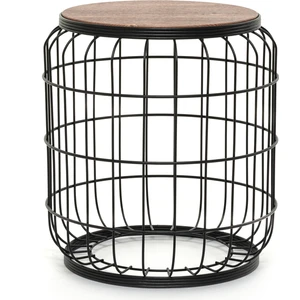 Camellia Yan Sehpa - Siyah / Ceviz