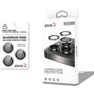 ZORE Apple iPhone 16 Pro Max Cl-12 Premium Safir Parmak Izi Bırakmayan Anti-Reflective Kamera Lens Koruyucu