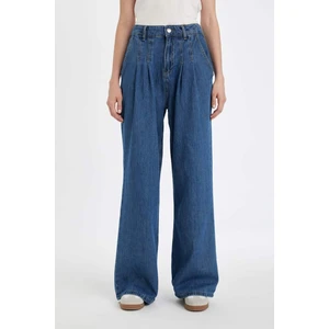 Wide Leg Yüksek Bel Uzun Jean Yıkamalı Pantolon D5521AX24WN