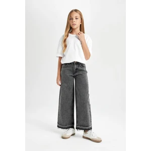 Kız Çocuk Wide Leg Geniş Bol Paça Cepli Jean Pantolon C8536A824AU
