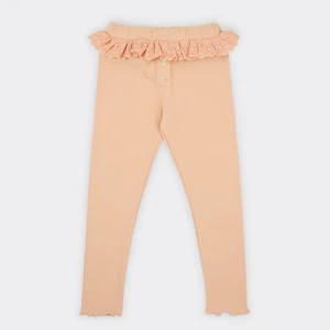 Kız Çocuk Dantel Detaylı Somon Tayt