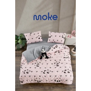 PEMBE PANDA Çift Kişilik Nevresim Takımı Lastikli Çarşaf ve 2 Yastık Kılıfı