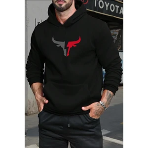 Bull Ön Baskılı Pamuklu Erkek Sweatshirt