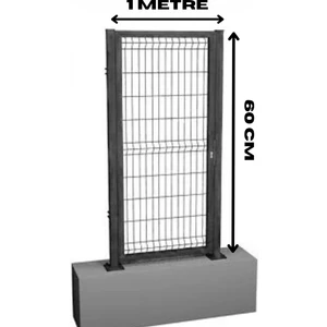 Kanatlı Hazır Panel Çit Kapı Antrasit - Bahçe Kapısı - Panel Tel Çit Kapı