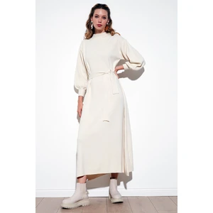Modest Relaxed Fit Bisiklet Yaka Triko Elbise Kadın Elbise 4616198
