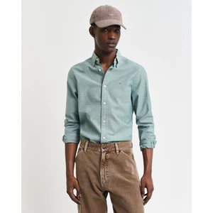Erkek Yeşil Slim Fit Düğmeli Yaka Logolu Oxford Gömlek 3230115.373