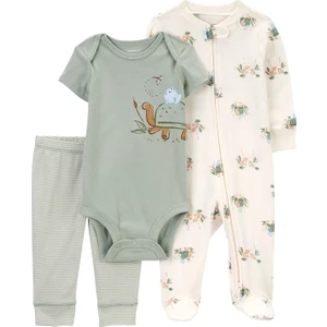 Erkek Bebek Tulum Body Pantolon Set 3'lü Paket