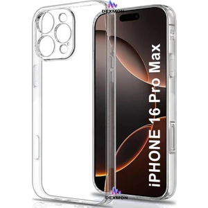 iPhone 16 Pro Max Şeffaf Silikon Kılıf 3D Kamera Korumalı Slim Fit Esnek Kapak