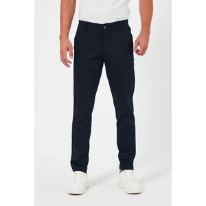 TheSeason Erkek Lacivert Gabardin Pamuklu Keten Slim Fit Yan Cep Esnek Chino Pantolon