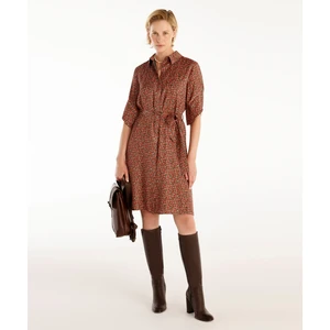 Kuşaklı Uzun Kollu Gömlek Elbise