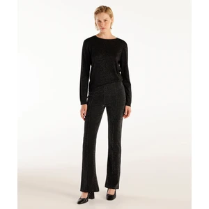 Önü Dikişli Simli Geniş Paça Pantolon