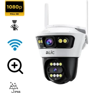 BLM56 4mp 4K Ultra Hd Alarmlı Suya Dayanıklı Çift Lensli 2.4g Ip Dış Mekan Güvenlik Kamerası BLM56