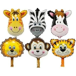 Balon Diyarı Safari Konseptli Hayvan Balonları 6 Lı Set 14" Folyo Balon