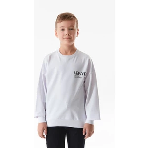 Önü ve Arkası Yazı Baskılı Erkek Çocuk Sweatshirt