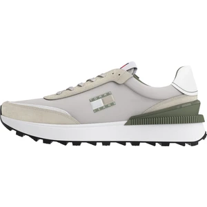 Tommy Hilfiger Erkek Marka Logolu Geri Dönüştürülmüş Polyster Üst Kısımlı  Kauçuk ve Doğal Kauçuk Kaplamalı Dış Tabanlı Ekru Sneaker EM0EM01265-ACG