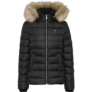 Kadın / Kız Marka Logolu Kapüşonlu Şık Görünümlü Full Fermuarlı Günlük Kullanıma Uygun Siyah Mont DW0DW18312-BDS