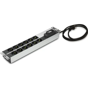 19" 12'li Schuko 1,8 mt Kablolu Kabinet Grup Prizi (PDU)-16A Sigortalı