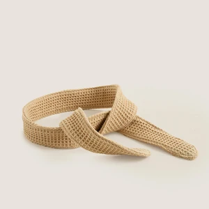Sandy Waffle Bağlamalı Saç Bandı Natural