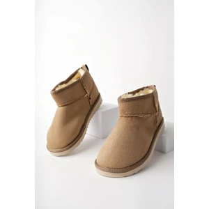 Snow Garantili Unisex Çocuk Kalın Taban Içi Tüylü Günlük Mini Yarım Bot