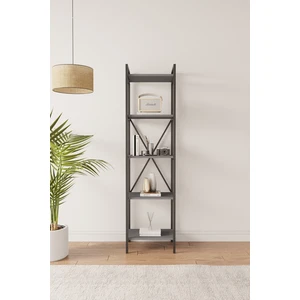 Nilamu 45 cm Kitaplık / Metal Aksamlı / Açık Raf / Organizer / Ofis / Ev / 5 Raflı Kitaplık