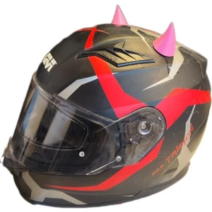 3D Fabrick Kask Boynuzu Şeker Pembe