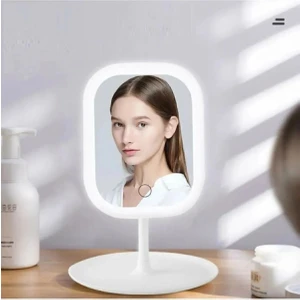 Masaüstü DokunMatik Makyaj Aynası LED Işıklı Beyaz Renk Make Up Mirror 3 Modlu Standlı