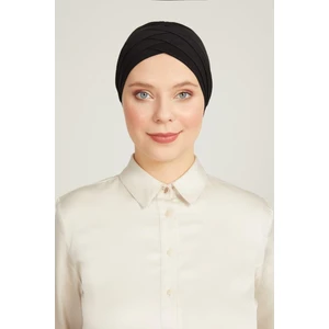 İhvan Online Çapraz 3 Bantlı Çift Taraflı Tesettür Bone Siyah