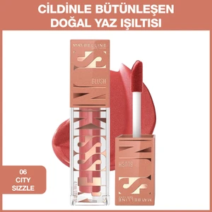 Maybelline New York Sunkisser Likit Allık 06 City Sizzle Turuncu – 12 Saat Kalıcı, E Vitaminli Işıltılı Formül, Tüm Cilt Tiplerine Uygun