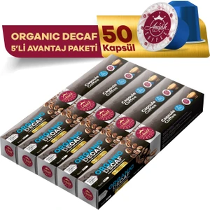 Anisah Coffee Organik, Decaf(Kafeinsiz) 5X10 Alüminyum (Kapsül Kahve) Nespresso Uyumlu, %100 Arabica