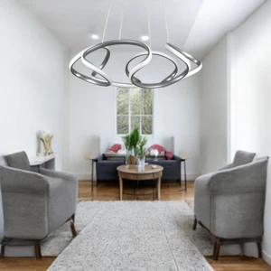 Fer Avize  Lizbon Modern Tasarım Gri  Renk Beyaz Ledli Cafe - Mutfak - Salon LED Avize