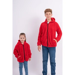 Sweet's Collection Unisex Kız Erkek Genç Çocuk Welsoft Peluş Kapüşonlu Cepli Ceket