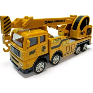 Berattoys 17 cm Oyuncak Kamyon Kırılmaz Oyuncak Vinç Çekici Oyuncak Iş Araçları Sürtmeli Iş Makinası