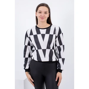 Kadın Kendinden Desenli  Kazak