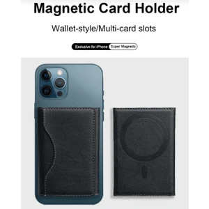 Cooper Tech Magsafe Özellikli Cüzdan Mıknatıslı 5 Bölmeli Stand Olabilen Suni Deri Kartlık Cüzdan