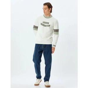 5WAM70005MK 000 Beyaz Erkek Pamuk Jersey Sweatshırt