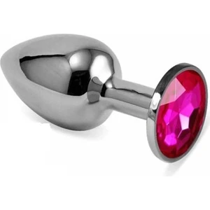 Lolita Shop Gümüş Metal Kırmızı Taşlı 7 Cm Lüks Anal Plug Ve Tıkaç