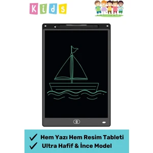 Premium LCD Ekranlı Kalemli Dijital Çizim Tableti Yazı Tahtası Boyama Resim Akıllı Tablet 12 Inc