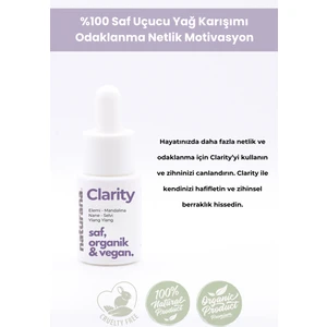 %100 Saf Clarity Uçucu Yağ Karışımı Aromaterapi Difüzör Kokusu 15 ml Odaklanma Netlik Motivasyon