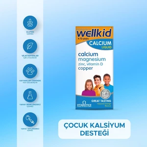 Kalsiyum,Magnezyum,Çinko, D Vitamini İçeren Çocuklara Özel Kemik Sağlığı Vitamini 150 ml